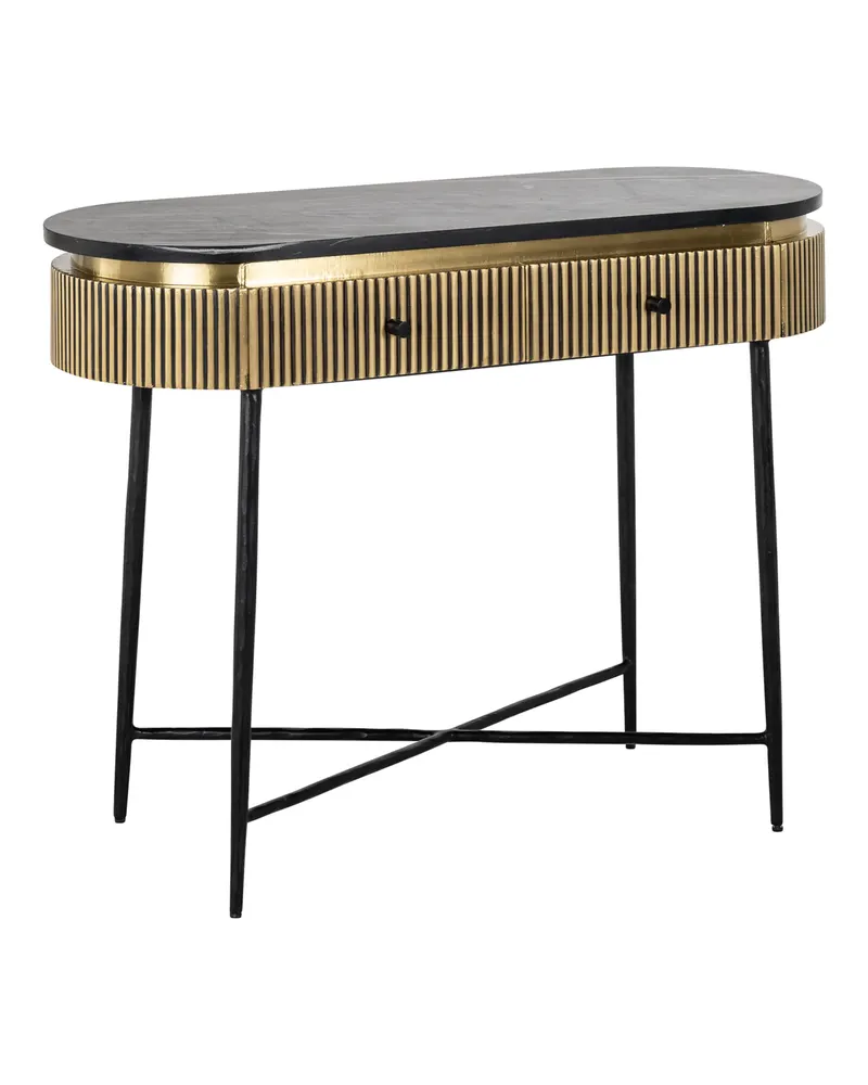 Konsolentisch Ironville, Goldfarben von Richmond Interiors, Produktansicht 3