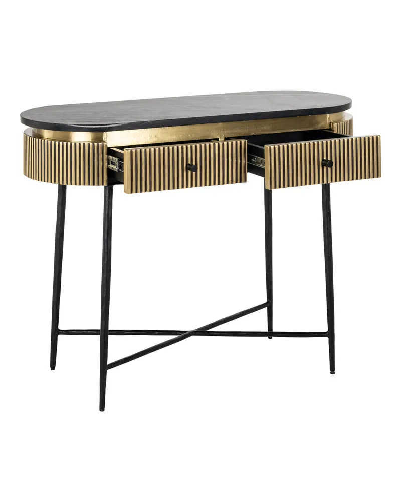 Konsolentisch Ironville, Goldfarben von Richmond Interiors, Produktansicht 5