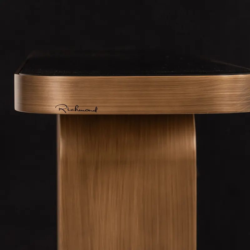 Konsolentisch Locarno, Goldfarben, gebürstet von Richmond Interiors, Produktansicht 10