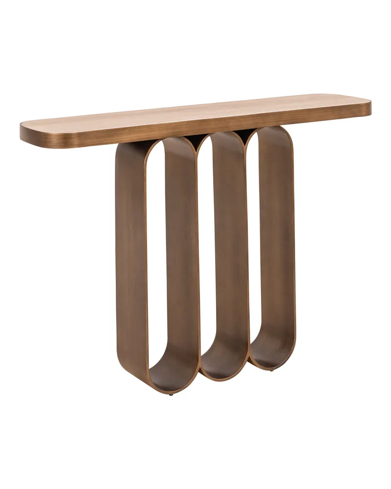 Konsolentisch Locarno, Goldfarben, gebürstet von Richmond Interiors, Produktansicht 3