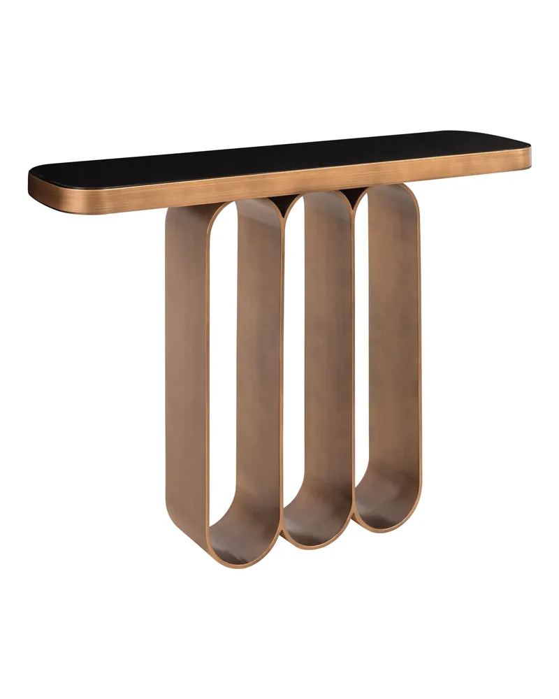 Konsolentisch Locarno, Goldfarben, gebürstet von Richmond Interiors, Produktansicht 5