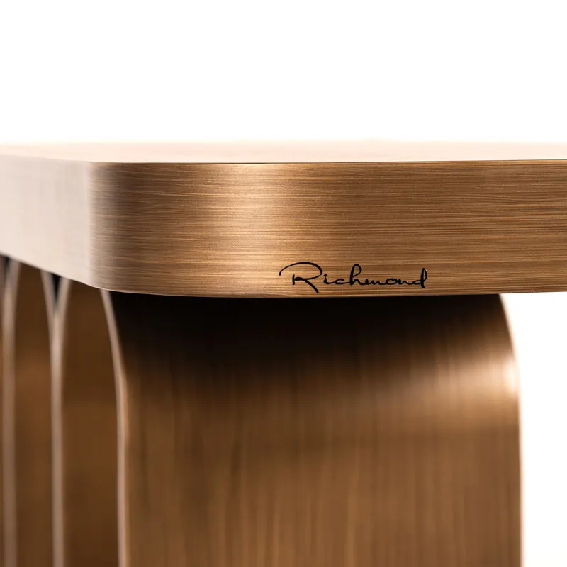 Konsolentisch Locarno, Goldfarben, gebürstet von Richmond Interiors, Produktansicht 8
