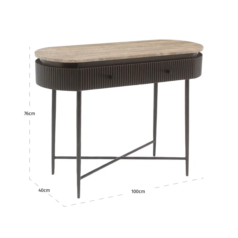 Konsolentisch Russo, Ash brown von Richmond Interiors, Maßzeichnung 8