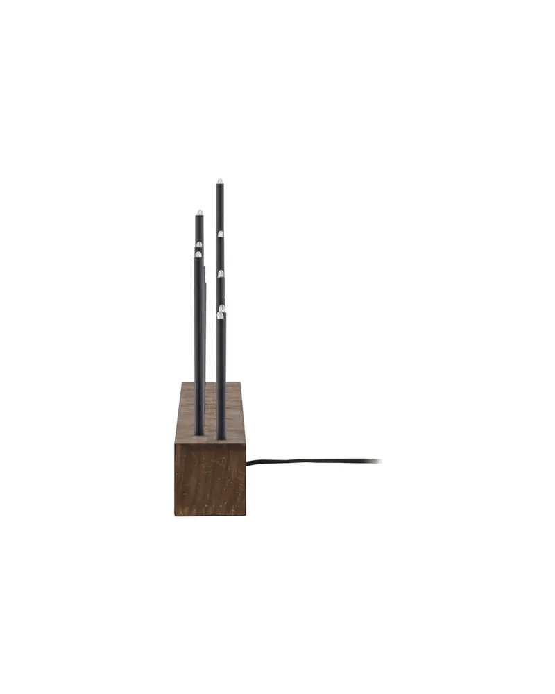 Kungsberget Tischlampe mit vierzehn Lichtern auf Leiste in 6 × 27 × 77 cm, Walnuss, Ansicht 7