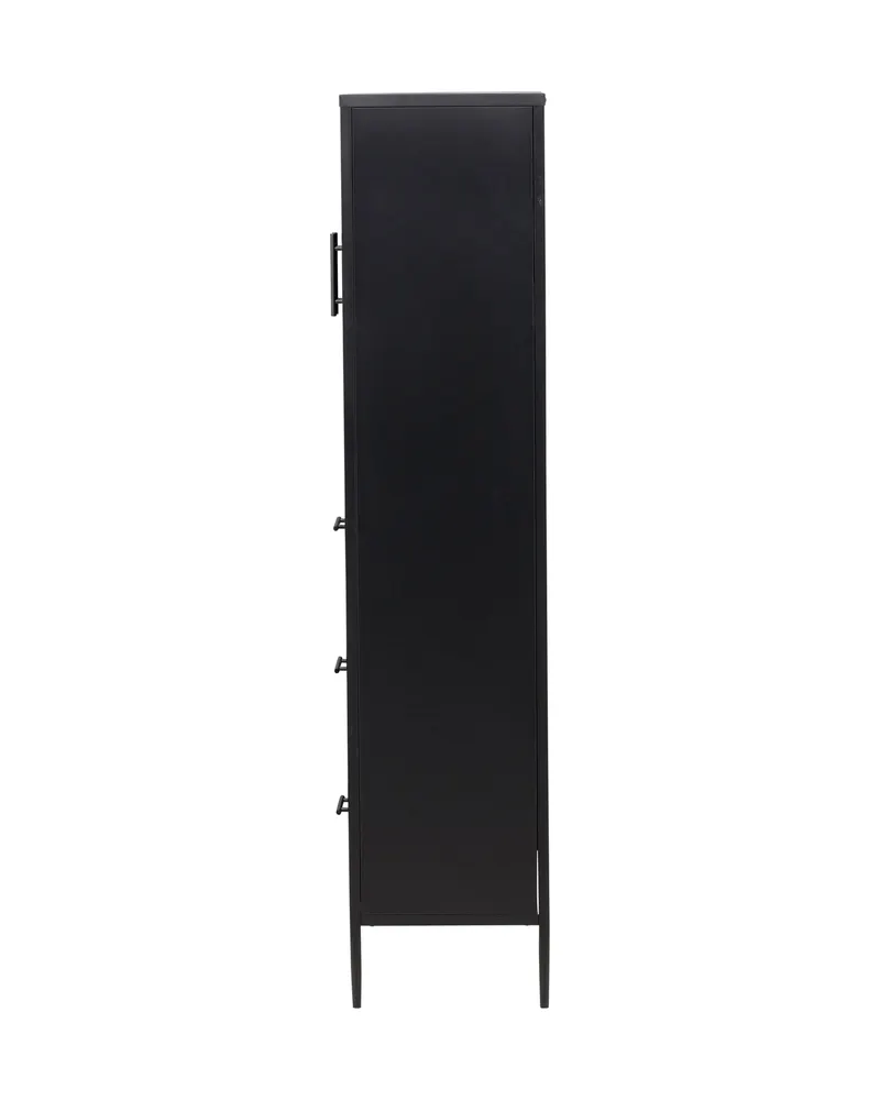 La Paz Highboard mit Glastüren und Schubladen in Schwarz, Ansicht 8