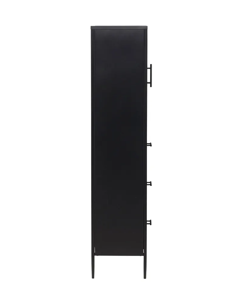 La Paz Highboard mit Glastüren und Schubladen in Schwarz, Ansicht 4