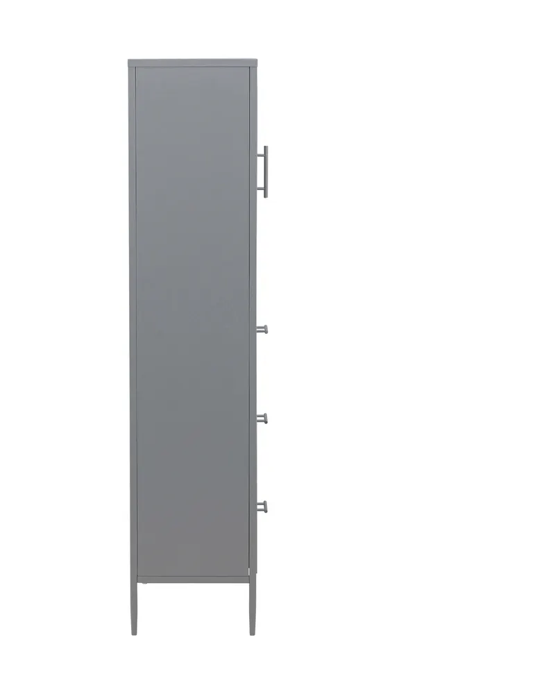 La Paz Highboard mit Glastüren und Schubladen in Hellgrau, Ansicht 4