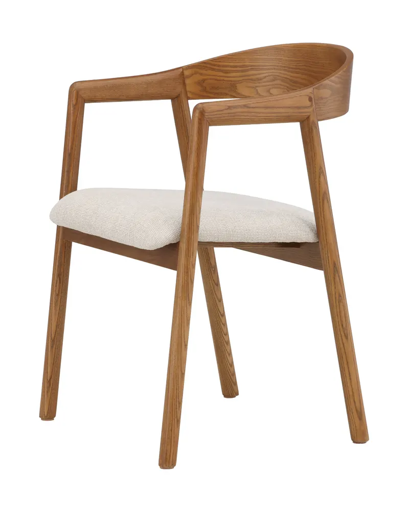 Långön Esszimmerstuhl mit Armlehnen in Beige, Gestell Dunkelbraun, Polyester, Ansicht 9
