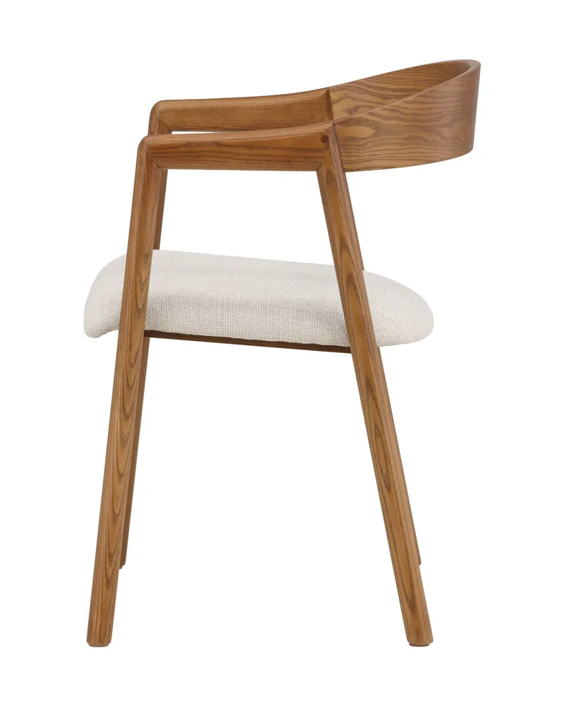 Långön Esszimmerstuhl mit Armlehnen in Beige, Gestell Dunkelbraun, Polyester, Ansicht 10