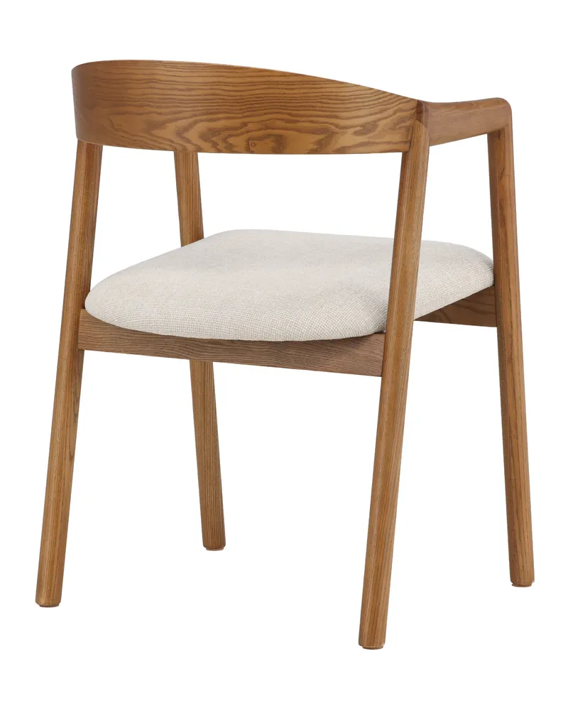 Långön Esszimmerstuhl mit Armlehnen in Beige, Gestell Dunkelbraun, Polyester, Ansicht 11