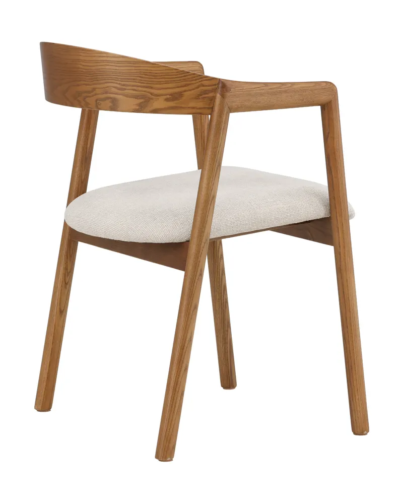 Långön Esszimmerstuhl mit Armlehnen in Beige, Gestell Dunkelbraun, Polyester, Ansicht 12