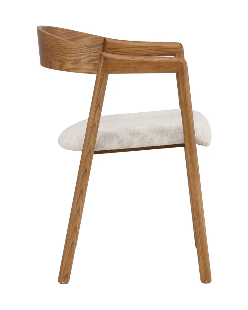 Långön Esszimmerstuhl mit Armlehnen in Beige, Gestell Dunkelbraun, Polyester, Ansicht 3