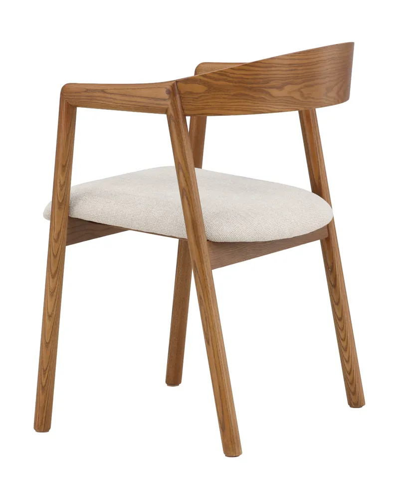 Långön Esszimmerstuhl mit Armlehnen in Beige, Gestell Dunkelbraun, Polyester, Ansicht 5