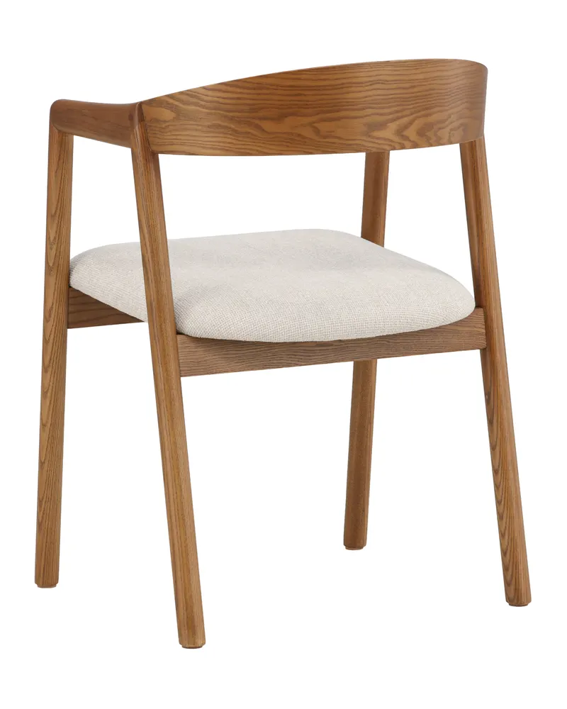 Långön Esszimmerstuhl mit Armlehnen in Beige, Gestell Dunkelbraun, Polyester, Ansicht 6
