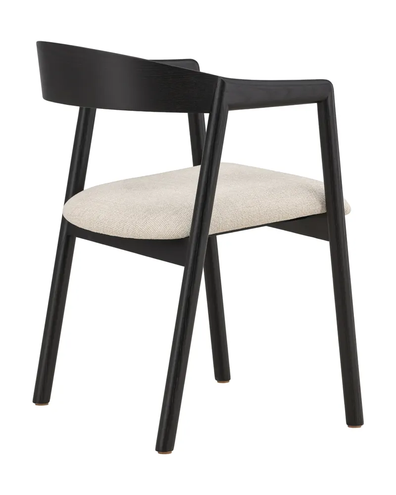 Långön Esszimmerstuhl mit Armlehnen in Beige, Gestell Schwarz, Polyester, Ansicht 12