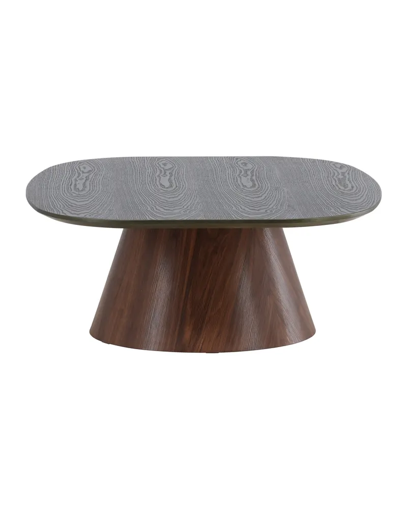 Lanzo Couchtisch 120 × 92,5 cm mit kegelförmigem Mittelfuß in Dunkelgrün, Gestell Mokka, Ansicht 6