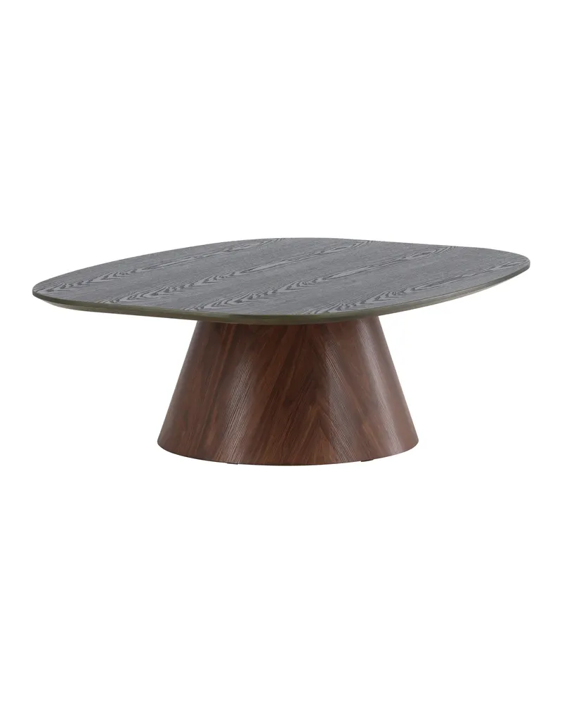 Lanzo Couchtisch 120 × 92,5 cm mit kegelförmigem Mittelfuß in Dunkelgrün, Gestell Mokka, Ansicht 7