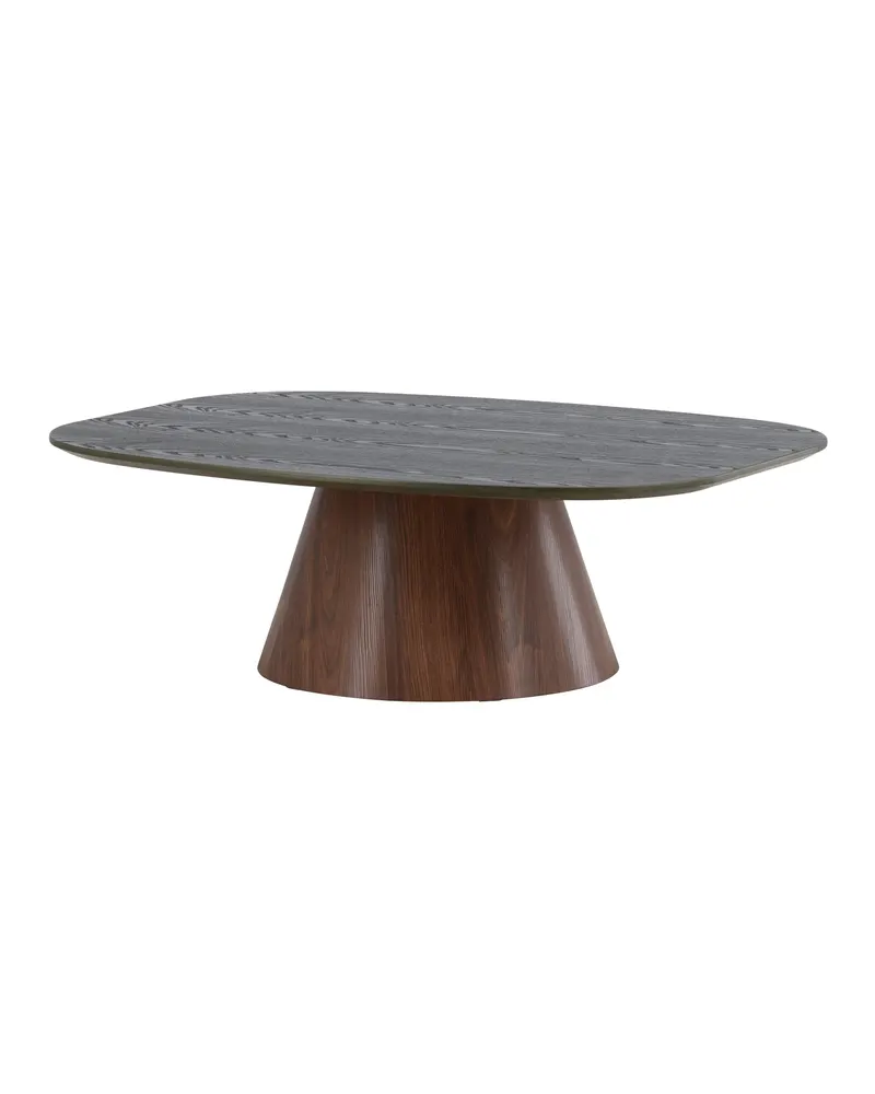 Lanzo Couchtisch 120 × 92,5 cm mit kegelförmigem Mittelfuß in Dunkelgrün, Gestell Mokka, Ansicht 10