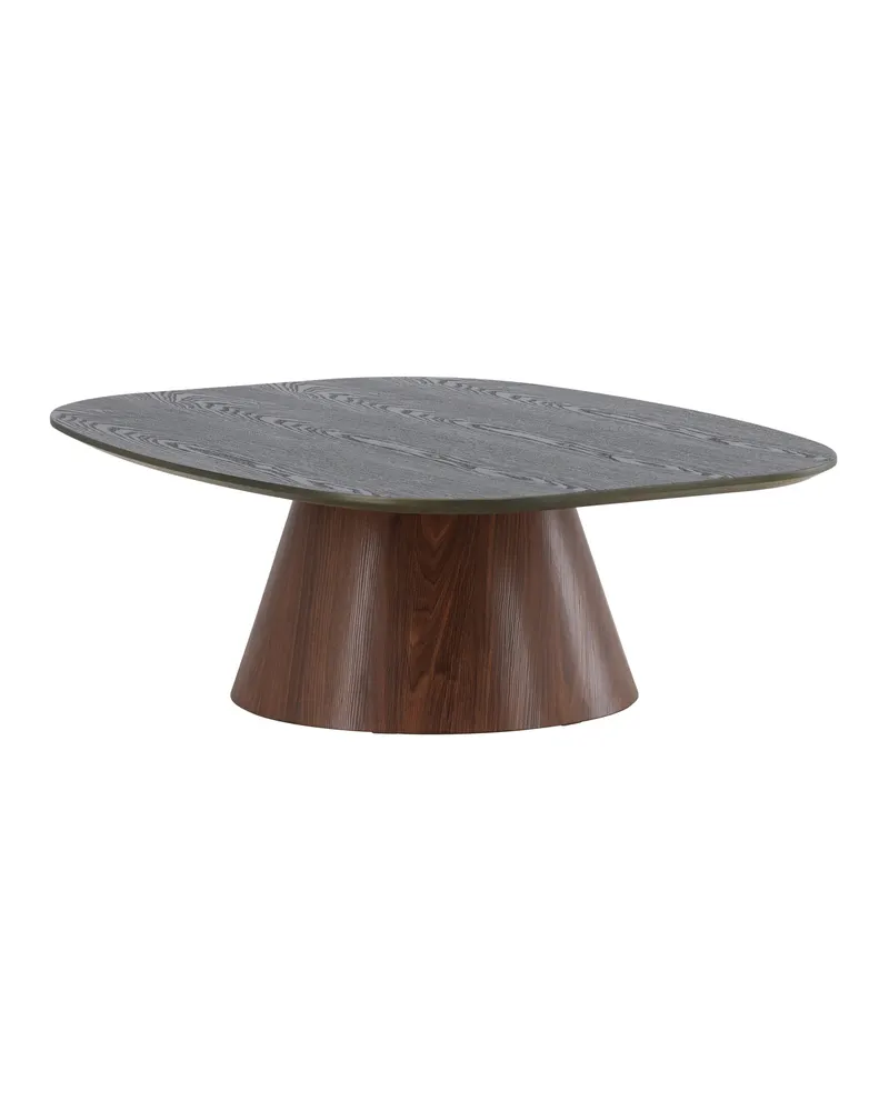 Lanzo Couchtisch 120 × 92,5 cm mit kegelförmigem Mittelfuß in Dunkelgrün, Gestell Mokka, Ansicht 11