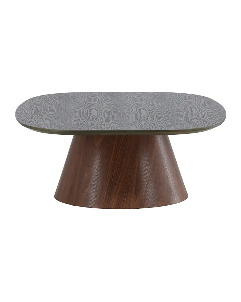 Lanzo Couchtisch 120 × 92,5 cm mit kegelförmigem Mittelfuß in Dunkelgrün, Gestell Mokka, Ansicht 4