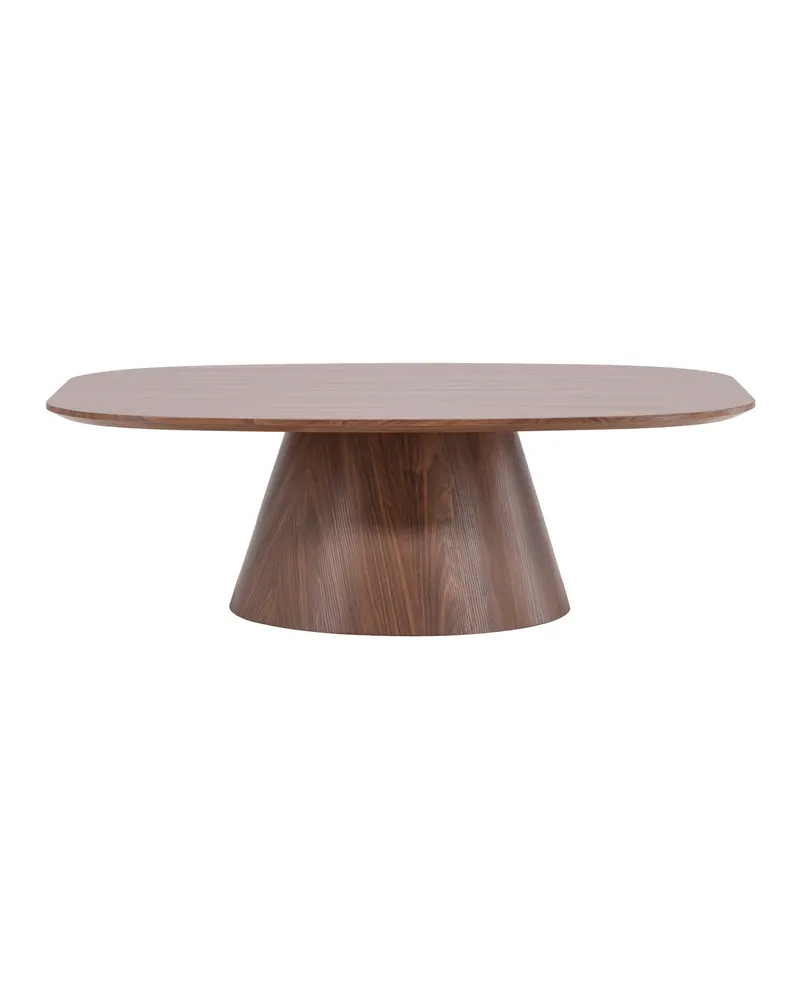 Lanzo Couchtisch 120 × 92,5 cm mit kegelförmigem Mittelfuß, Mokka