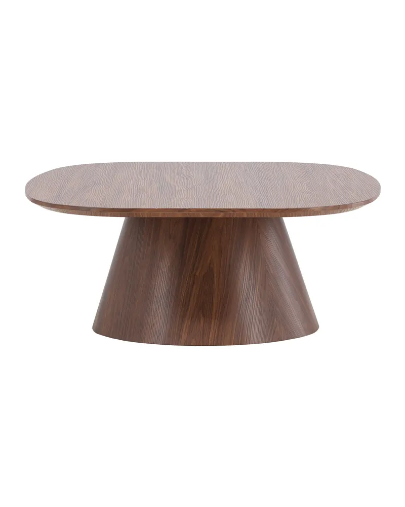 Lanzo Couchtisch 120 × 92,5 cm mit kegelförmigem Mittelfuß in Mokka, Ansicht 10