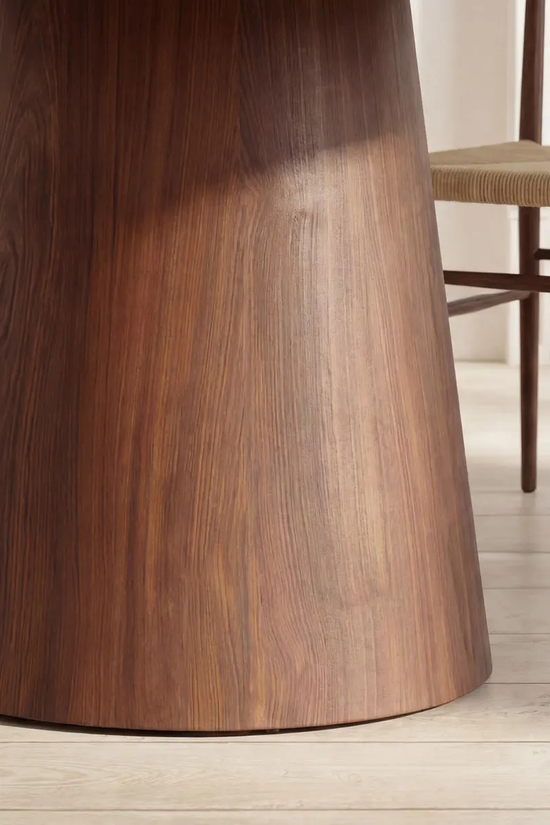 Lanzo runder Esstisch in Ø 120 cm, Beige, Gestell Mokka, im Wohnraum, Ansicht 4