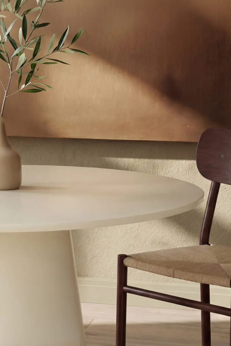 Lanzo runder Esstisch in Ø 120 cm, Beige, im Wohnraum, Ansicht 3