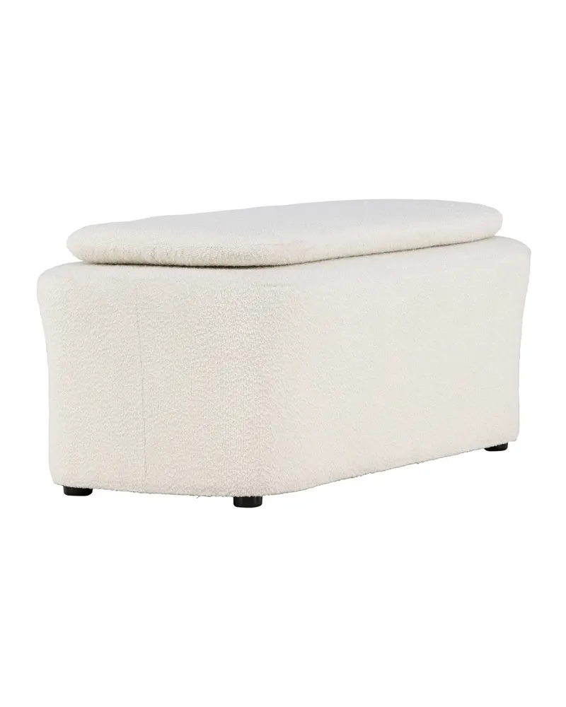 Laurel rechteckiger Bouclé-Hocker, Ansicht 3