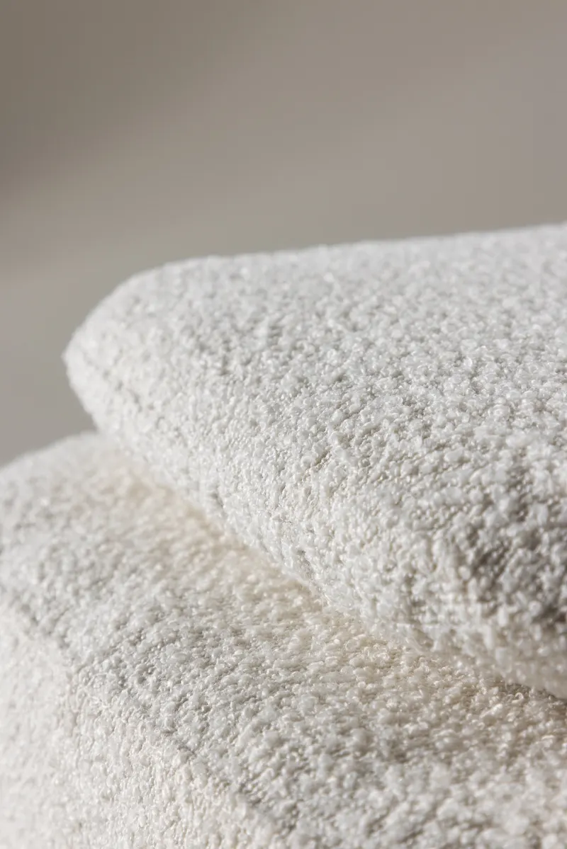 Laurel rechteckiger Bouclé-Hocker, im Wohnraum, Ansicht 3