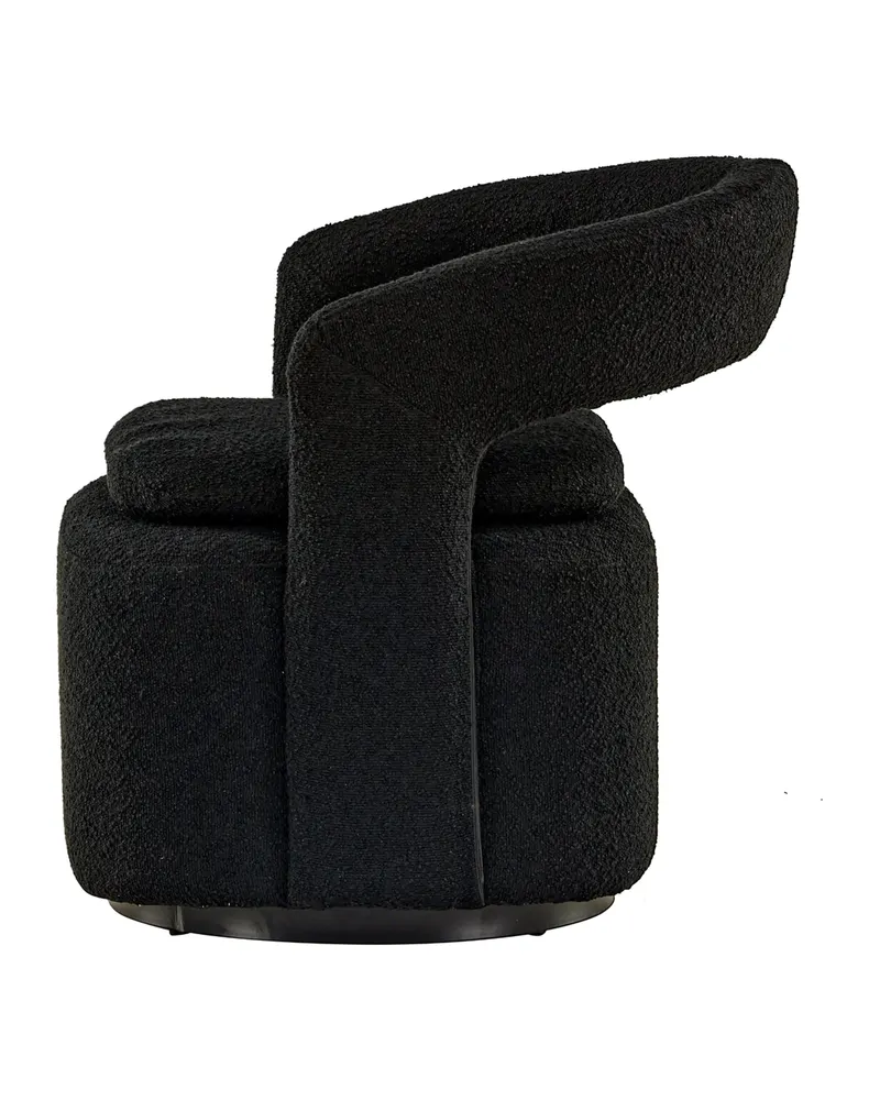 Laurel Sessel mit offener, gerundeter Rückenlehne in Schwarz, Polyester-Bouclé, Ansicht 9