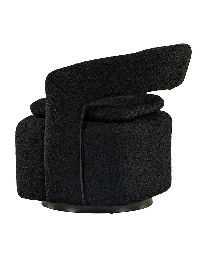 Laurel Sessel mit offener, gerundeter Rückenlehne in Schwarz, Polyester-Bouclé, Ansicht 10