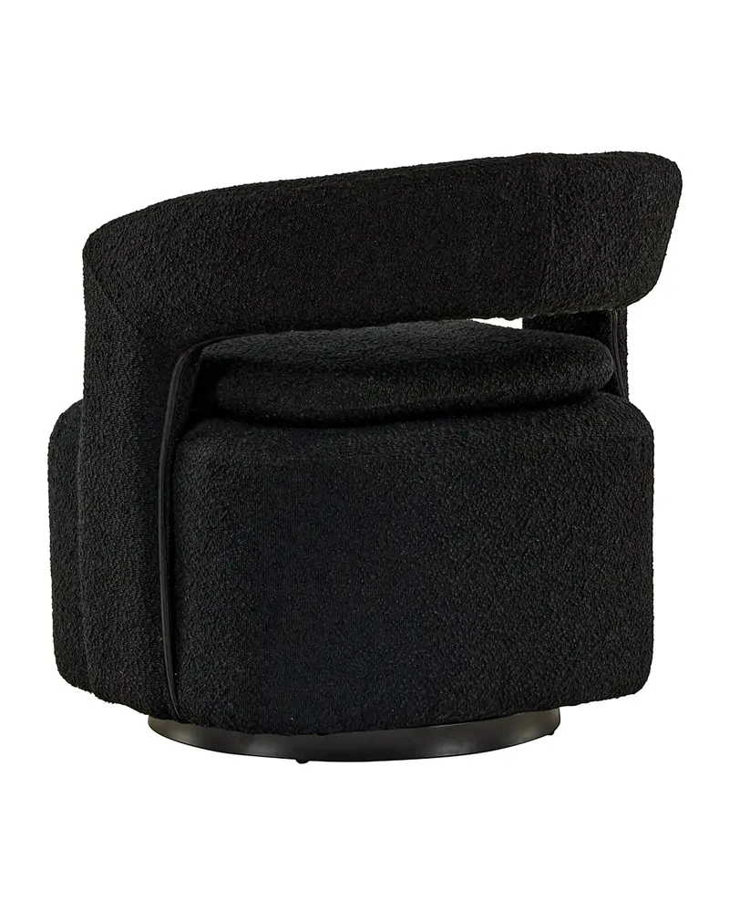 Laurel Sessel mit offener, gerundeter Rückenlehne in Schwarz, Polyester-Bouclé, Ansicht 11