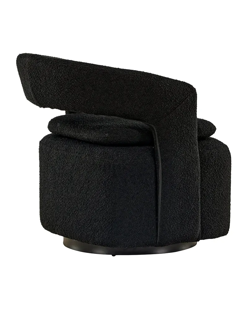 Laurel Sessel mit offener, gerundeter Rückenlehne in Schwarz, Polyester-Bouclé, Ansicht 12