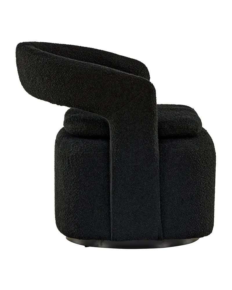 Laurel Sessel mit offener, gerundeter Rückenlehne in Schwarz, Polyester-Bouclé, Ansicht 4