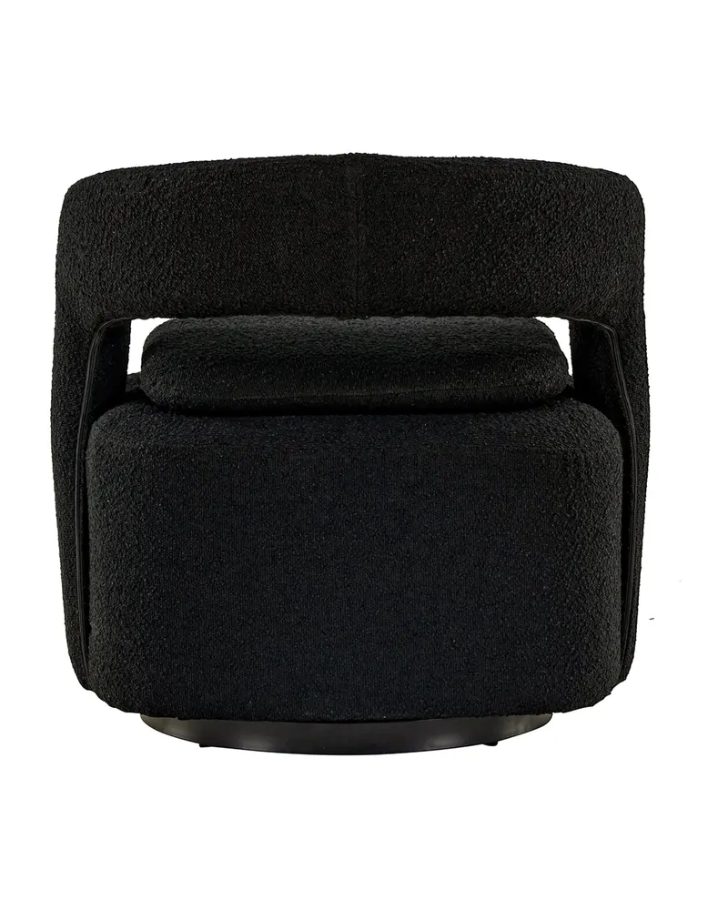 Laurel Sessel mit offener, gerundeter Rückenlehne in Schwarz, Polyester-Bouclé, Ansicht 6