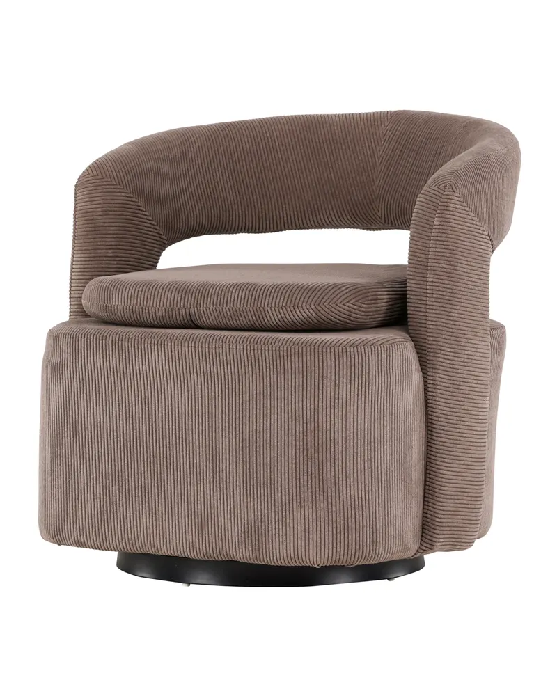 Laurel Sessel mit offener, gerundeter Rückenlehne in Braun, Gestell Schwarz, Polyester, Ansicht 8