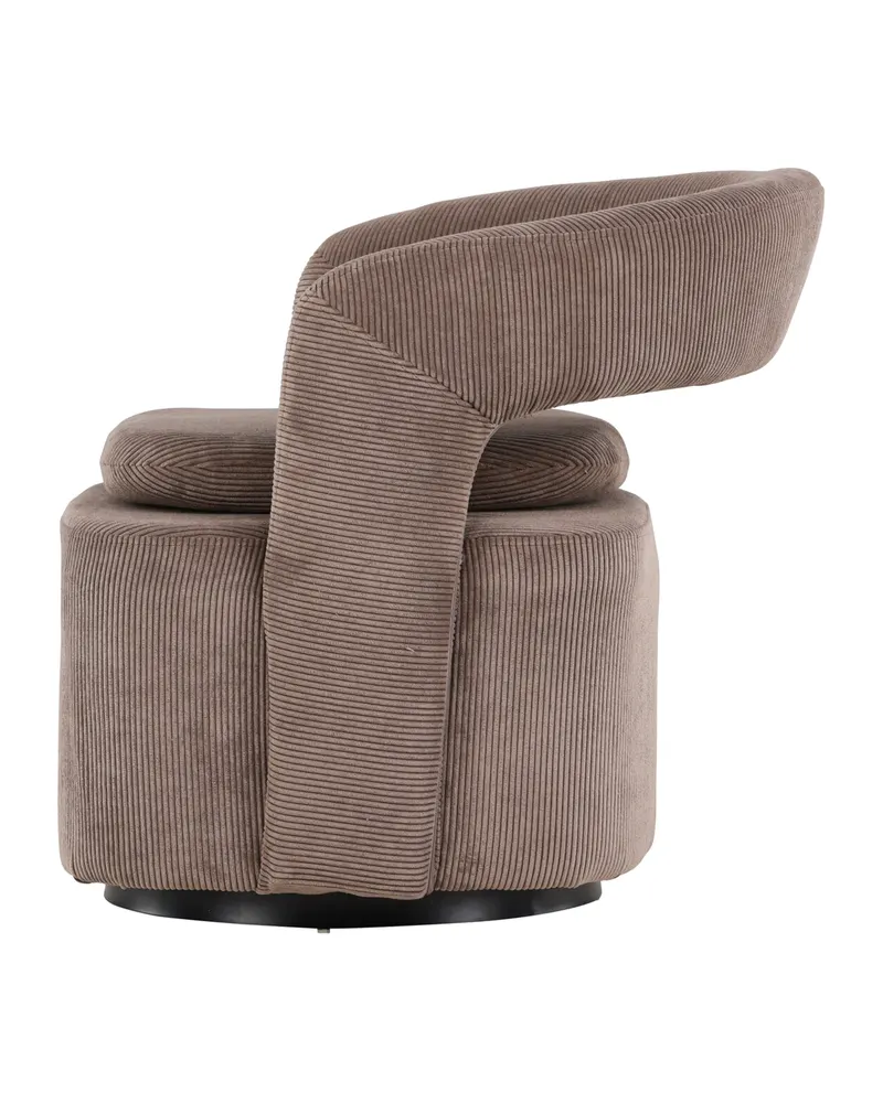 Laurel Sessel mit offener, gerundeter Rückenlehne in Braun, Gestell Schwarz, Polyester, Ansicht 9