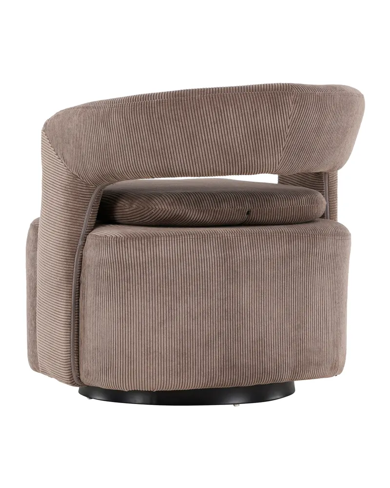 Laurel Sessel mit offener, gerundeter Rückenlehne in Braun, Gestell Schwarz, Polyester, Ansicht 10