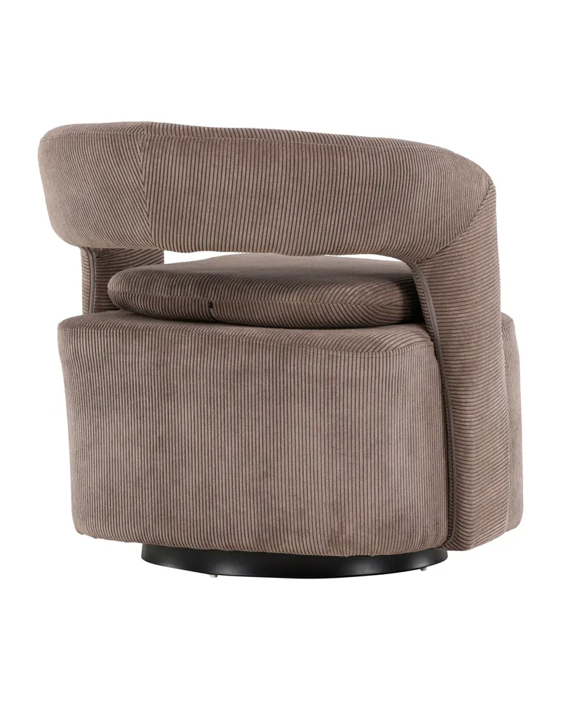 Laurel Sessel mit offener, gerundeter Rückenlehne in Braun, Gestell Schwarz, Polyester, Ansicht 11