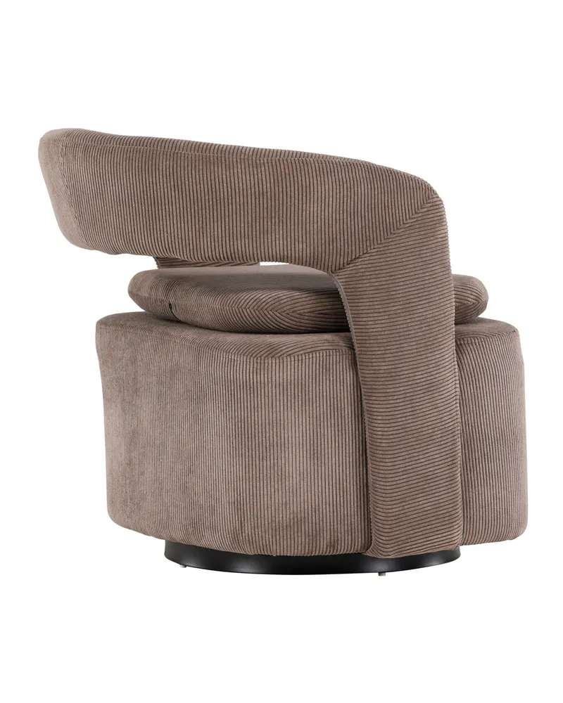 Laurel Sessel mit offener, gerundeter Rückenlehne in Braun, Gestell Schwarz, Polyester, Ansicht 12