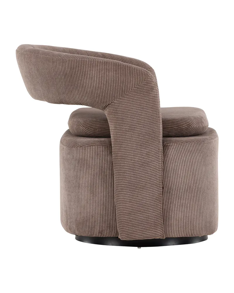 Laurel Sessel mit offener, gerundeter Rückenlehne in Braun, Gestell Schwarz, Polyester, Ansicht 4