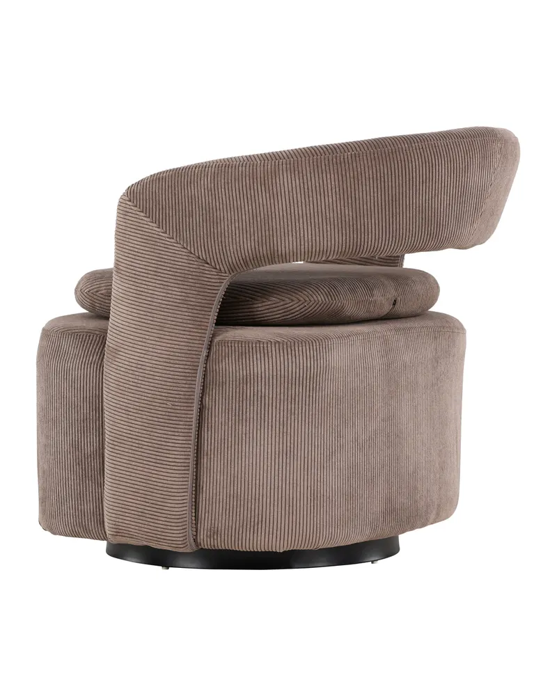 Laurel Sessel mit offener, gerundeter Rückenlehne in Braun, Gestell Schwarz, Polyester, Ansicht 6