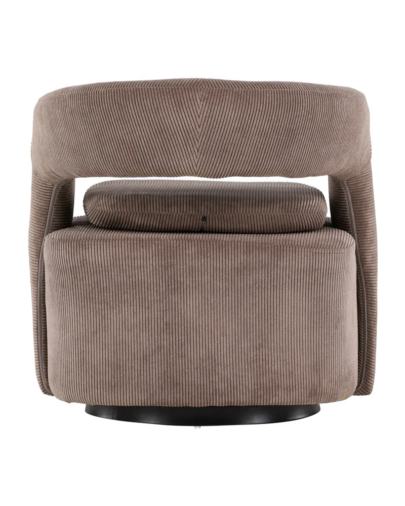 Laurel Sessel mit offener, gerundeter Rückenlehne in Braun, Gestell Schwarz, Polyester, Ansicht 7