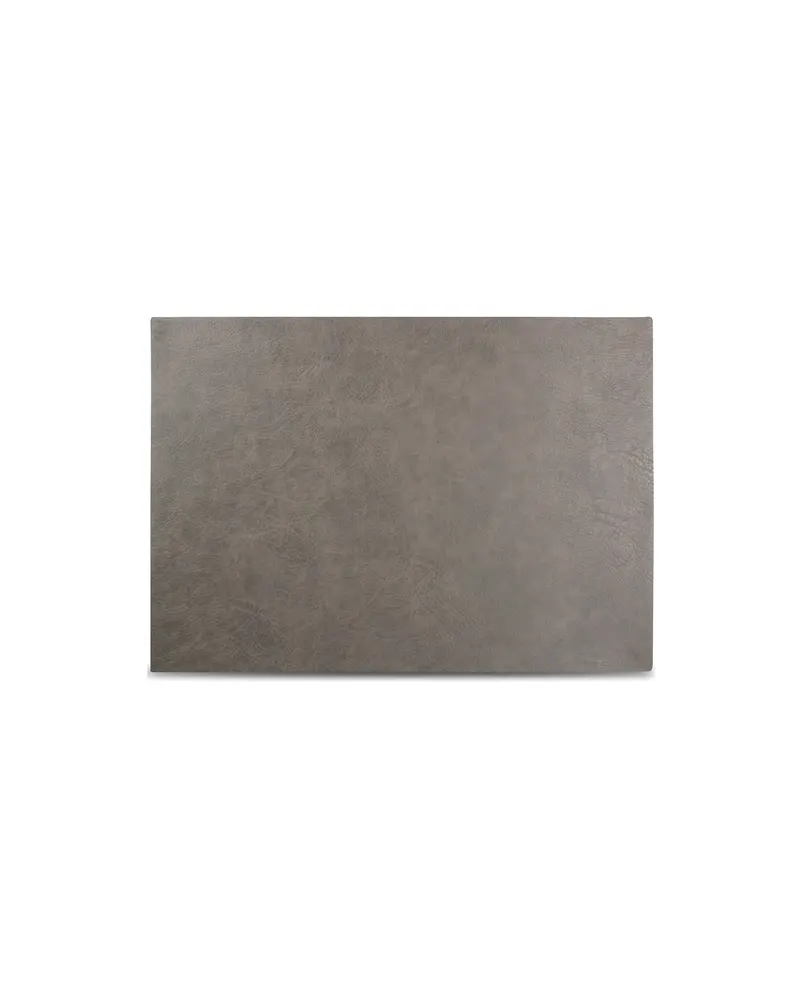 Layer Platzset 43 × 30 cm aus Kunstleder mit Struktur, Lederoptik Grau