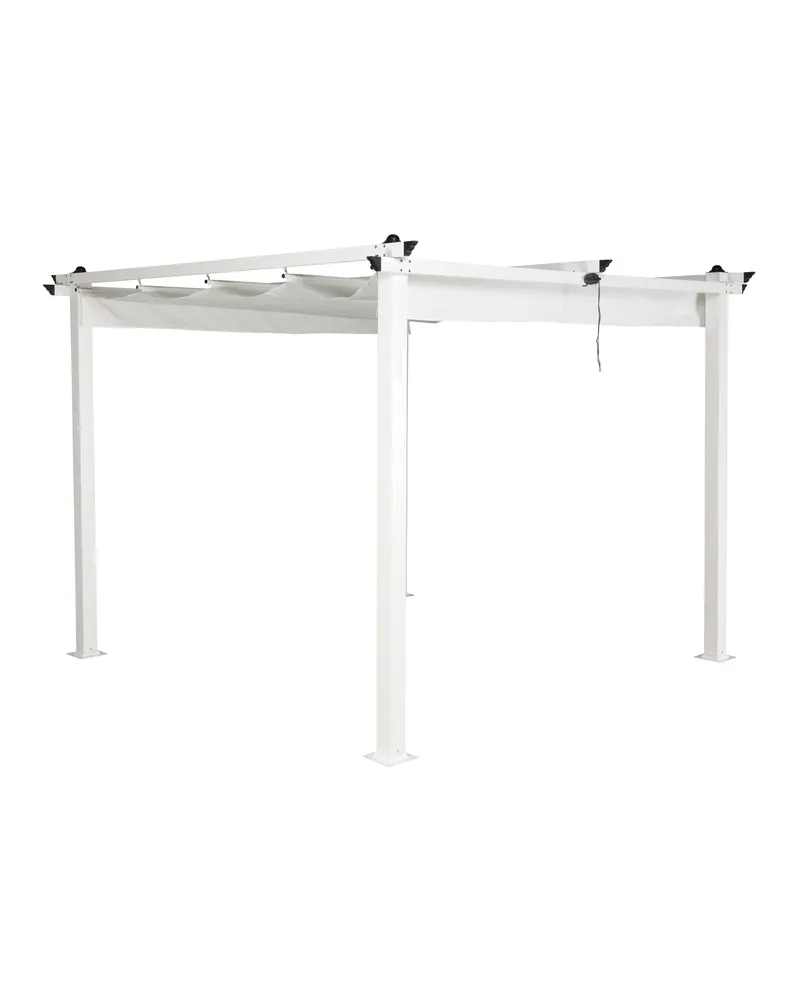 Lazio Pergola freistehend aus Aluminium mit Stoffdach, Weiß