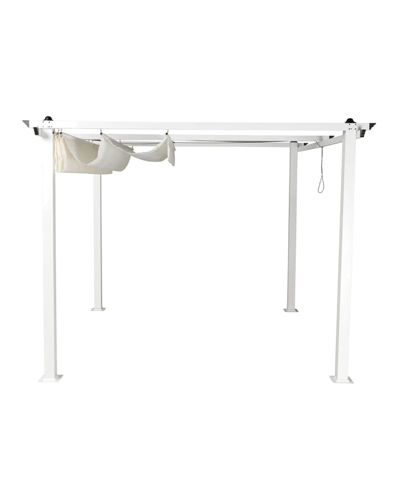 Lazio Pergola aus Aluminium mit Stoffdach in 295 × 250 × 295 cm, Weiß, Ansicht 2