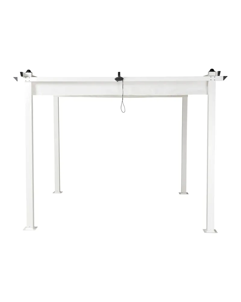 Lazio Pergola aus Aluminium mit Stoffdach in 295 × 250 × 295 cm, Weiß, Ansicht 3