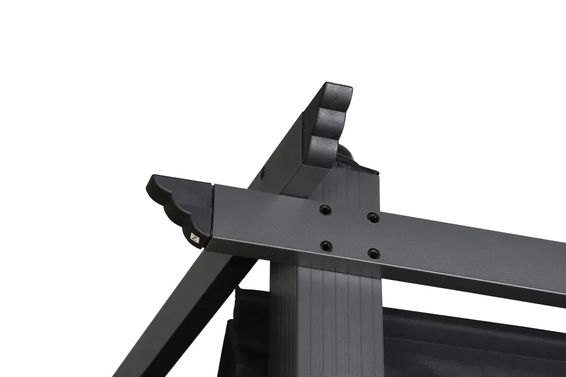 Lazio Pergola aus Aluminium mit Stoffdach in 295 × 245 × 395 cm, Schwarz, Ansicht 6