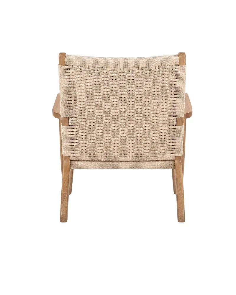 Lazy Sessel mit geflochtenem Sitz und Holzgestell, Ansicht 3